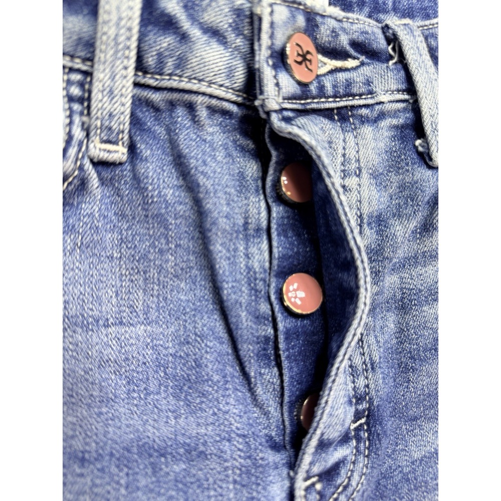 Sam Edelman The Chelsea Wide Leg Crop Jeans Pink Button Fly Sz 29 Cute!